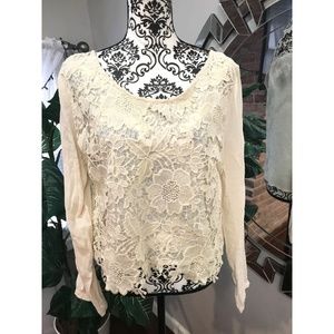 Lush women long sleeve knitted blouse